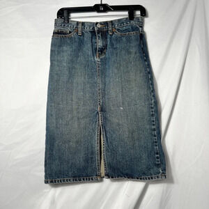 Vintage Y2K Gap‎ Denim Midi Skirt Size 2 Blue